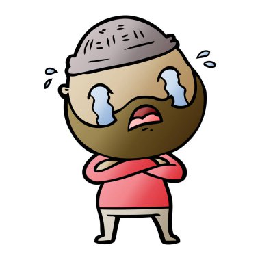 sakallı adam ağlıyor çizgi film