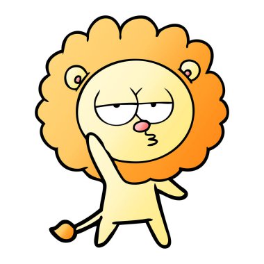 sıkılmış aslan sallayarak çizgi film