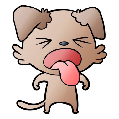 vektör çizim karikatür köpek bıkkın