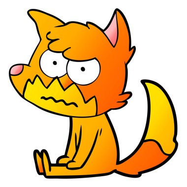 vektör çizim karikatür rahatsız fox