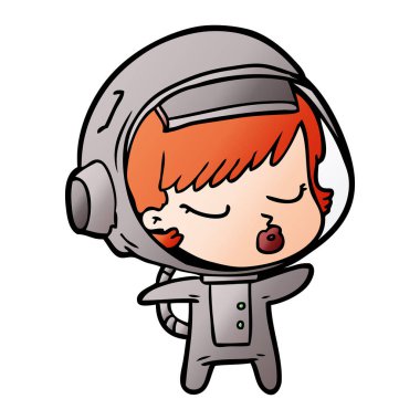 çizgi film güzel astronot kız