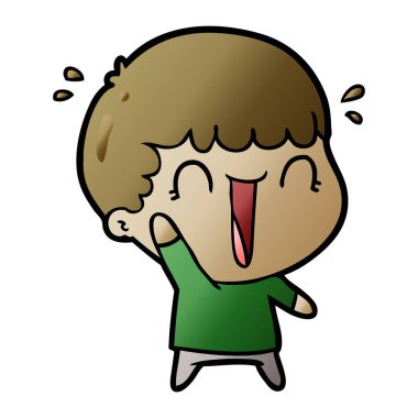 vektör çizim karikatür adam gülen