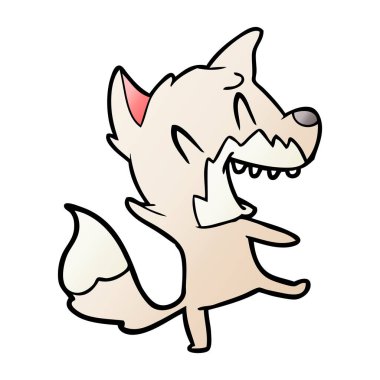 Tilki çizgi film gülen vektör çizim