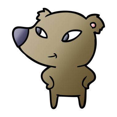 Tatlı çizgi film ayısının vektör çizimi