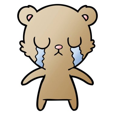 vektör çizim karikatür ayı ağlama