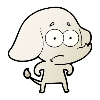 vektör çizim karikatür emin fil