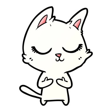Sakin karikatür kedi vektör çizim