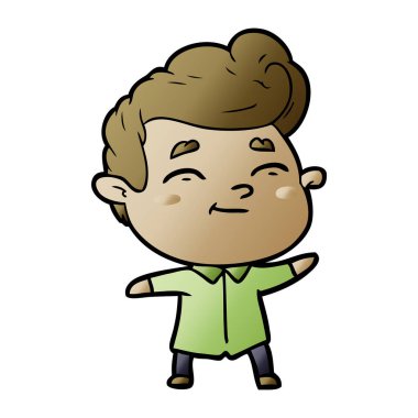 mutlu çizgi film adam vektör çizim