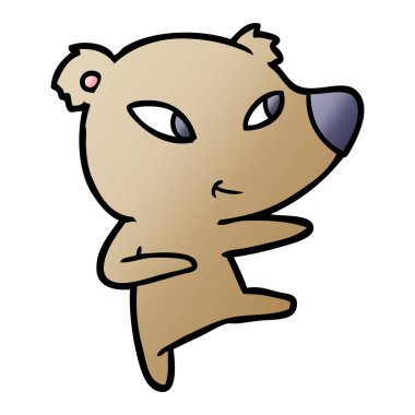 Tatlı çizgi film ayısının vektör çizimi