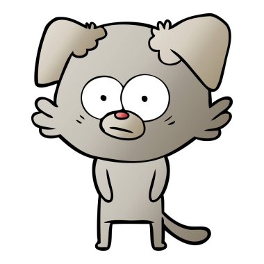 vektör çizim gergin köpek çizgi film