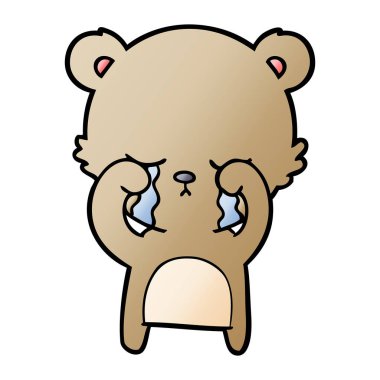 vektör çizim karikatür ayı ağlama