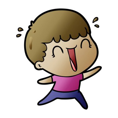 vektör çizim karikatür adam gülen