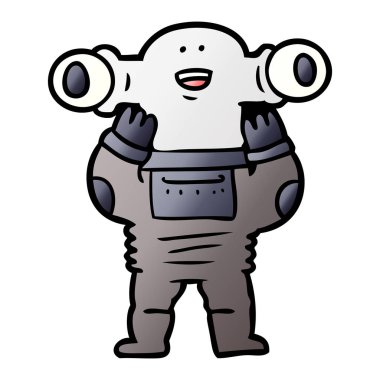 Dostu karikatür uzaylı vektör çizim