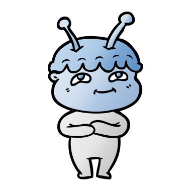 Dostu karikatür spaceman vektör çizim