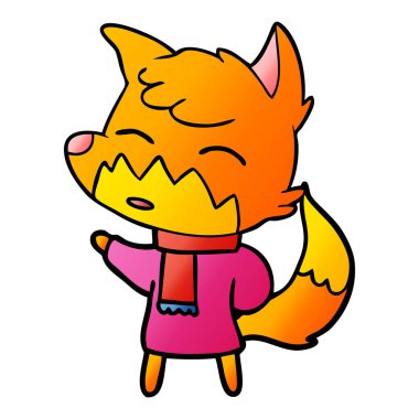 Çizgi film tilkisinin vektör çizimi