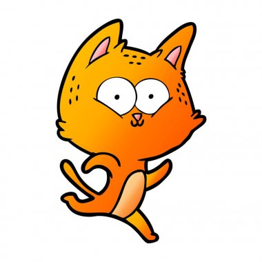 vektör çizim karikatür kedi çalıştıran