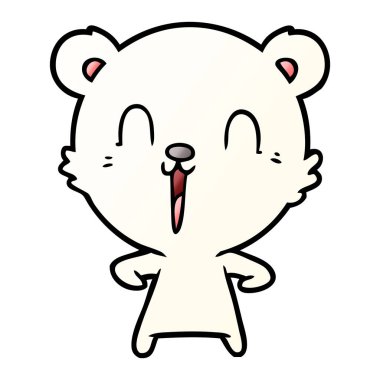 mutlu karikatür kutup ayısı