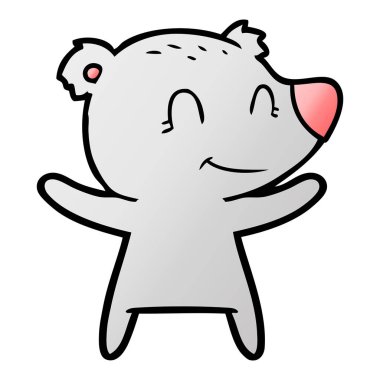 ayı karikatür gülümseyen bir vektör çizim