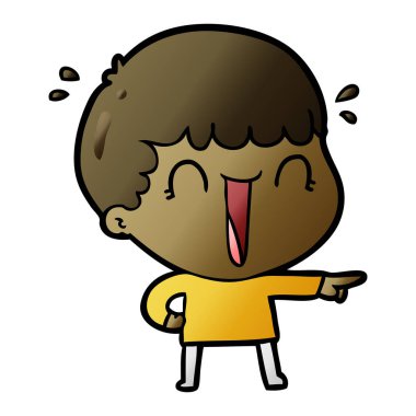 çizgi film adam işaret parmağı gülüyor