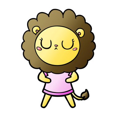 Çizgi film aslanının vektör çizimi