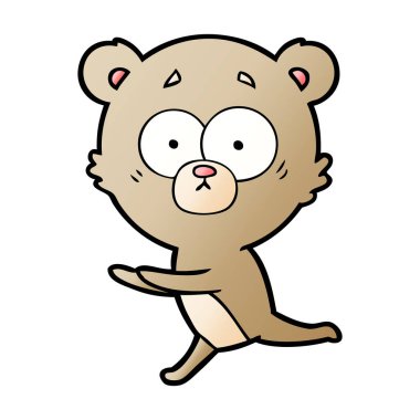 vektör çizim endişeli ayı çizgi film