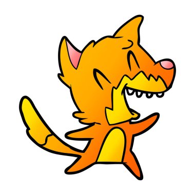 Tilki çizgi film gülen vektör çizim