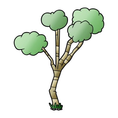 Çizgi film ağacının vektör çizimi