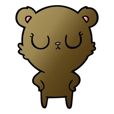 huzurlu karikatür ayı vektör çizim