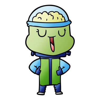 mutlu karikatür robot vektör çizim