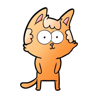 vektör çizim karikatür mutlu kedi