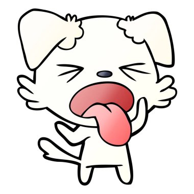 vektör çizim karikatür köpek bıkkın