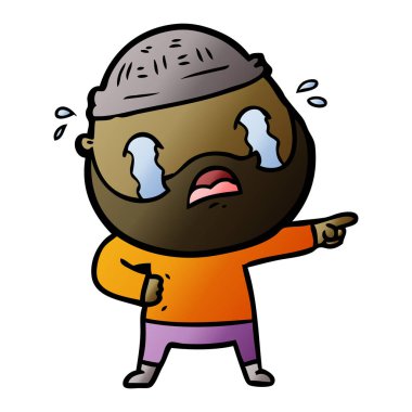 sakallı adam ağlıyor çizgi film