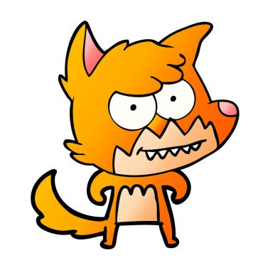 vektör çizim karikatür sırıtan Fox