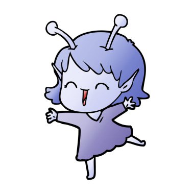 çizgi film yabancı kız gülerek