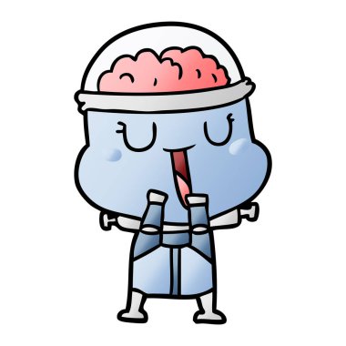 mutlu karikatür robot vektör çizim