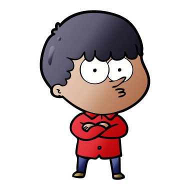 vektör çizim karikatür meraklı çocuk