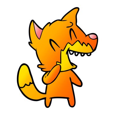 Tilki çizgi film gülen vektör çizim