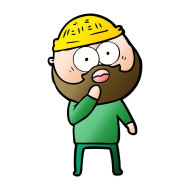 vektör çizim karikatür sakallı adam