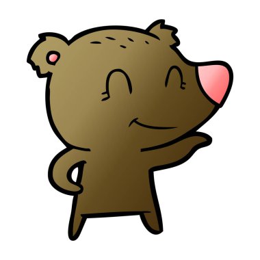 vektör çizim dost ayı çizgi film