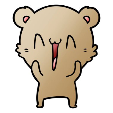 vektör çizim mutlu ayı çizgi film