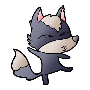 çizgi film kurt surat asmayı, vektör çizim