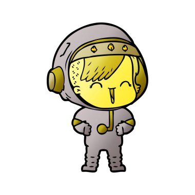 mutlu karikatür alan kız