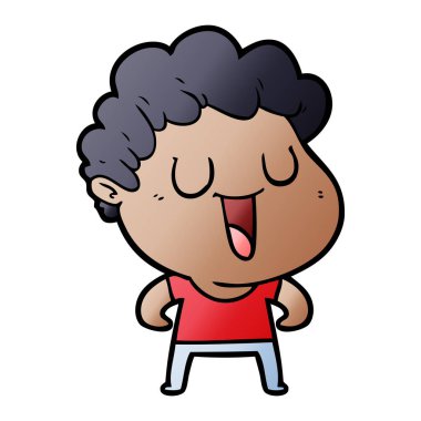 vektör çizim karikatür adam gülen