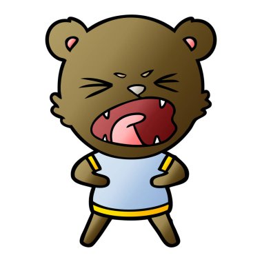 kızgın çizgi film ayı vektör çizim