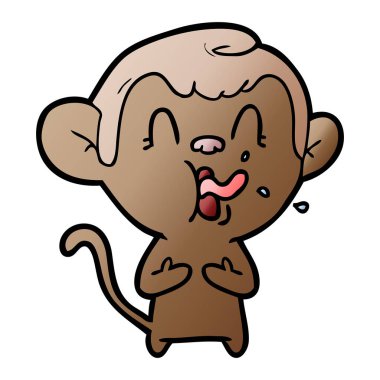 deli karikatür maymun vektör çizim