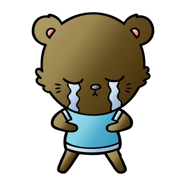 Ilustração Vetorial Urso Desenho Animado Chorando —  Vetores de Stock