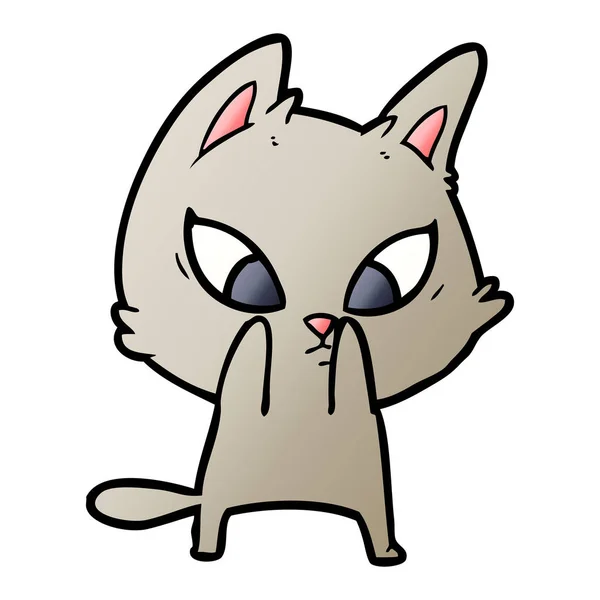 Vector Illustratie Van Cartoon Kat — Stockvector