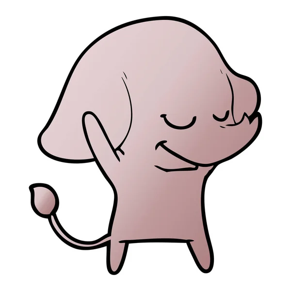 卡通微笑大象的矢量插图 — 图库矢量图片