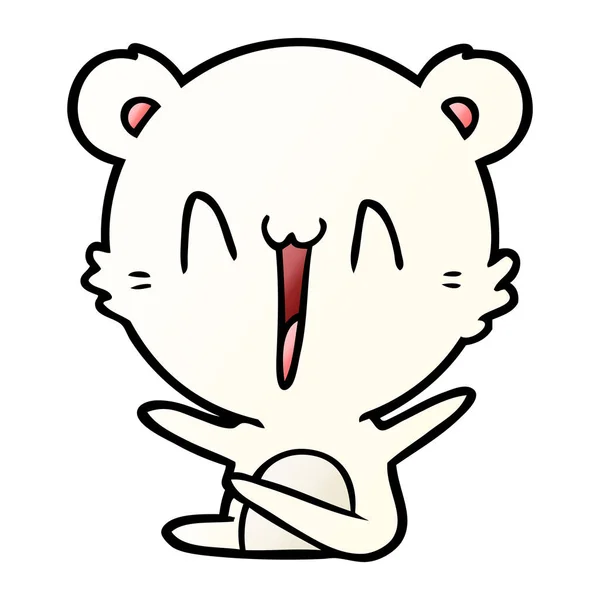 Lachender Eisbär Cartoon — Stockvektor