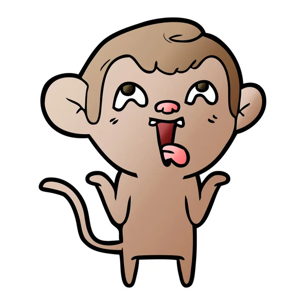 Vectorillustratie Voor Gek Cartoon Monkey — Stockvector